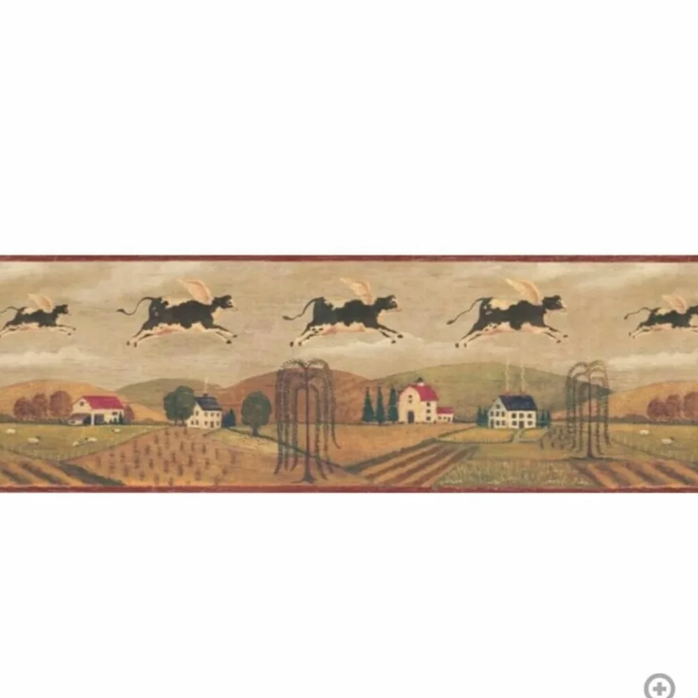 Wallpaper Border Country Flying Cows